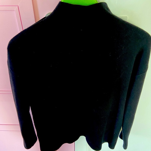 Tahari Mock Turtleneck Sweater w/ Jeweled Crystal Rhinestones on Left Shoulder - Picture 4 of 4